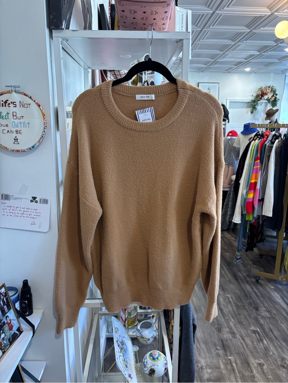 Mod Ref Camel-Tan Crewneck Sweater